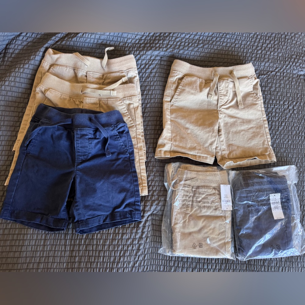 6 pairs Gap Kids Toddler Navy and Khaki Shorts Bundle